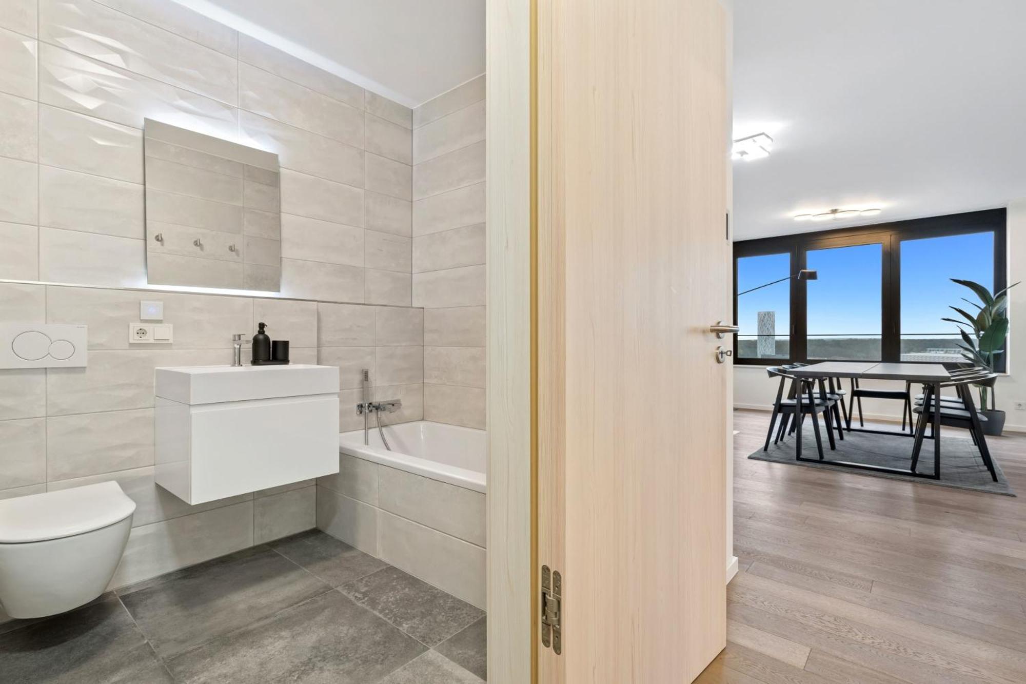 Modern 2BR Apartment with Pool & City Views Luxemburg Exterior foto